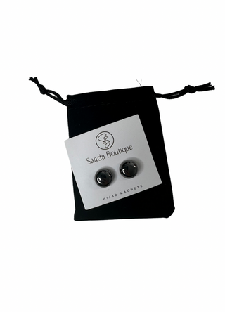 Hijab Magnet glänzend schwarz 2er Set