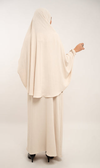 A Linie Jazz Abaya Creme