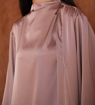 Satin Abaya Pearl