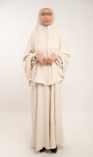 A Linie Jazz Abaya Creme