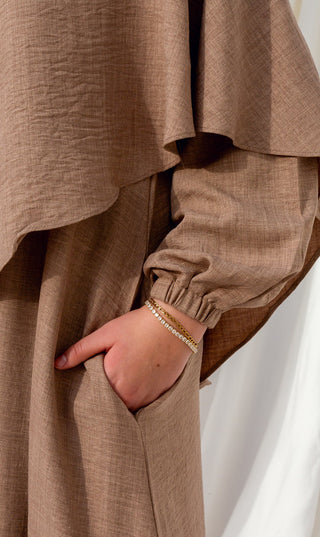 Essential Abaya + Gratis Schal - Pure Taupe