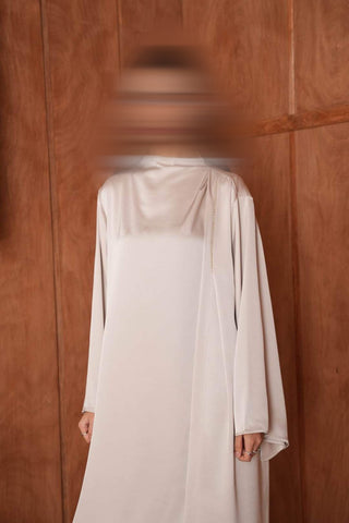 Satin Abaya Pearl