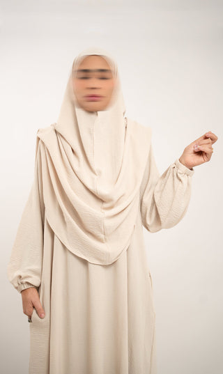 A Linie Jazz Abaya Creme