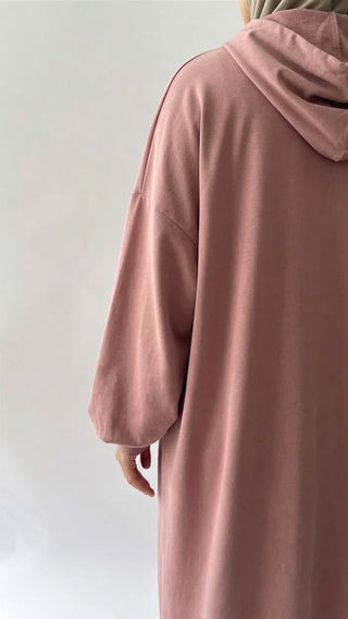 Oversize Cotton Hoodie - Dusty Pink