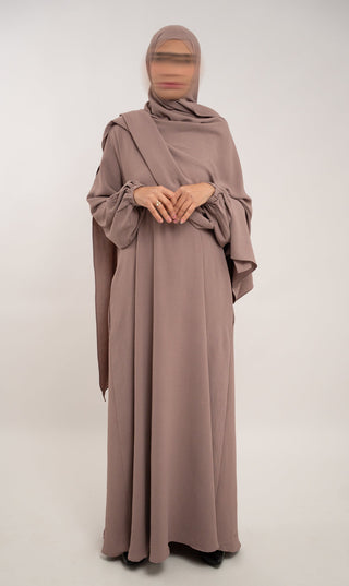 A Linie Jazz Abaya Mink