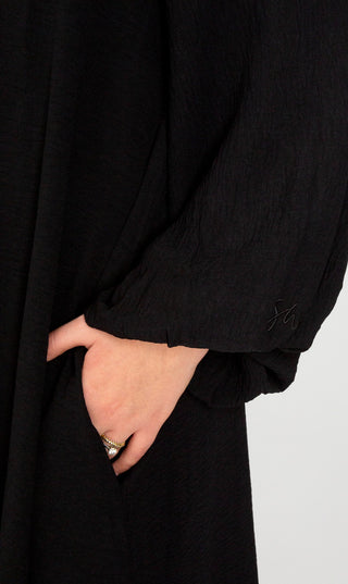 A Linie Jazz Abaya Schwarz