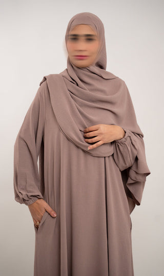 A Linie Jazz Abaya Mink