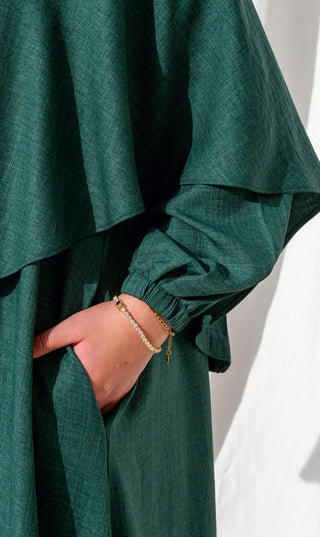 Essential Abaya + Gratis Schal - Moss Green