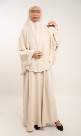 A Linie Jazz Abaya Creme