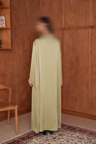 Satin Abaya Pearl