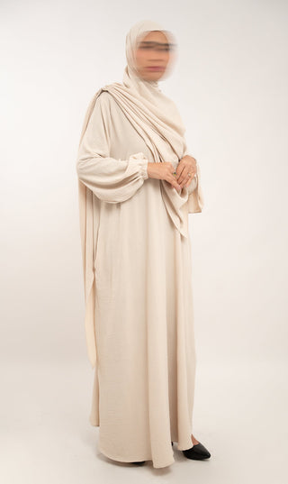 A Linie Jazz Abaya Creme