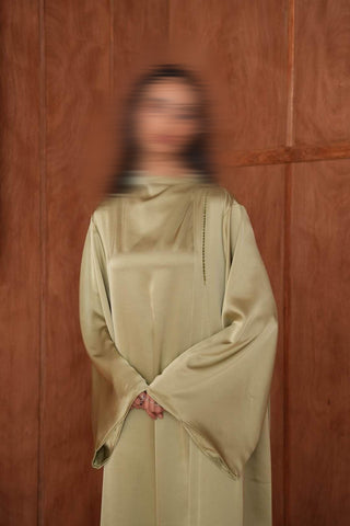 Satin Abaya Pearl
