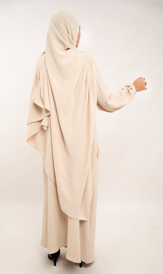 A Linie Jazz Abaya Creme