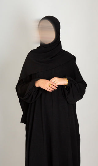 A Linie Jazz Abaya Schwarz