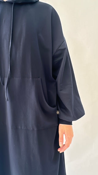 Oversize Cotton Hoodie - Navy