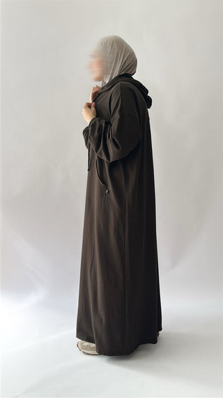Oversize Cotton Hoodie - Coffee