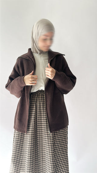 Strickpullover mit Reißverschluss
