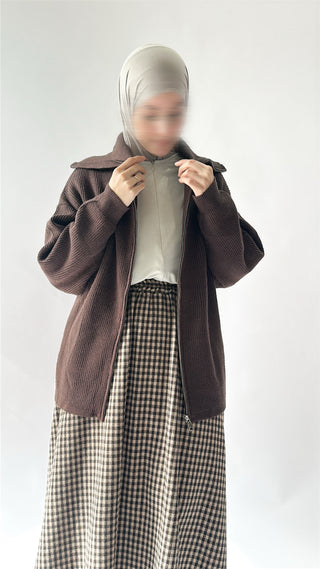 Strickpullover mit Reißverschluss