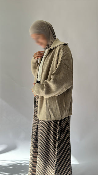 Strickpullover mit Reißverschluss
