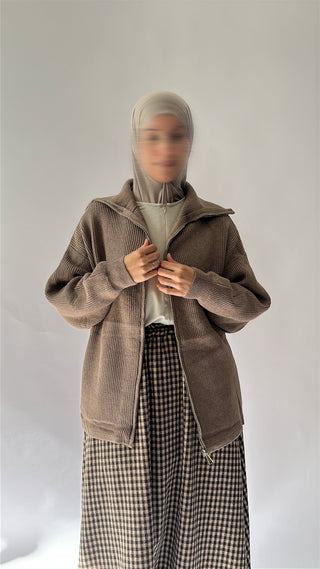 Strickpullover mit Reißverschluss